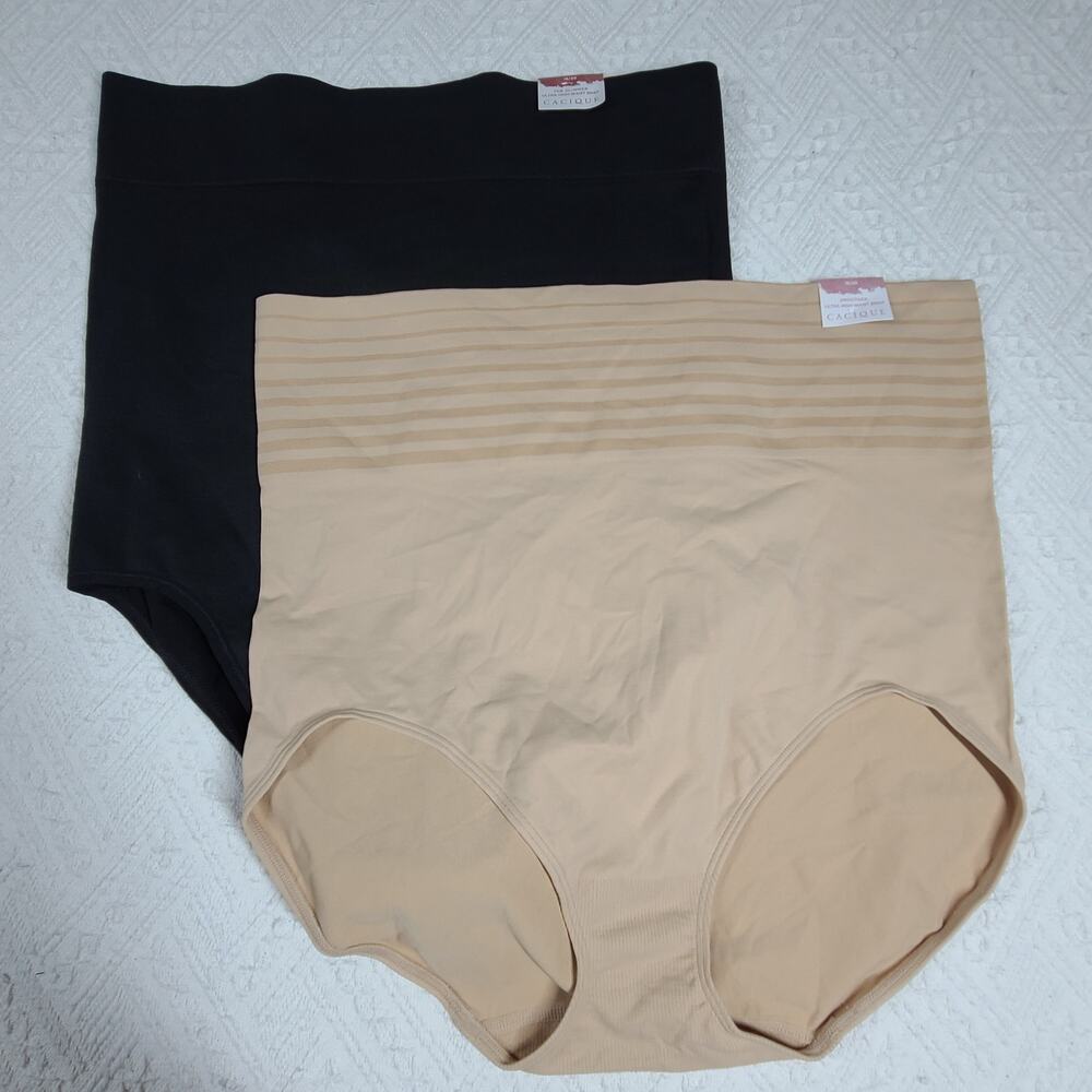 Cacique High-Waist Shaping Briefs in Black and Nude
